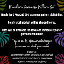 Load image into Gallery viewer, Monstera Seamless Pattern Set (6 Files included)