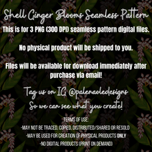 Load image into Gallery viewer, EXCLUSIVE Shell Ginger Blooms Seamless Pattern (3 Files included)