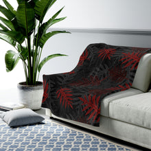 Load image into Gallery viewer, Laua’e Velveteen Plush Blanket (Red)