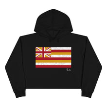 Load image into Gallery viewer, Kanaka Kollection Tribal Flag Cropped Hoodie (White)