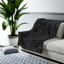 Load image into Gallery viewer, Tribal Velveteen Plush Blanket (Gray)