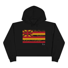 Load image into Gallery viewer, Kanaka Kollection Tribal Flag Cropped Hoodie (Yellow)