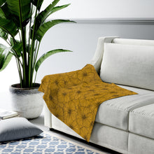 Load image into Gallery viewer, Hibiscus Velveteen Plush Blanket (Yellow)