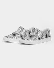 Load image into Gallery viewer, Hibiscus Women&#39;s Slip-On Canvas Shoe (B&amp;W)
