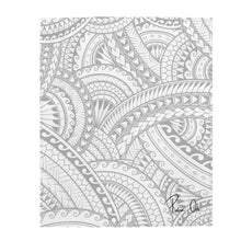 Load image into Gallery viewer, Tribal Velveteen Plush Blanket (White)