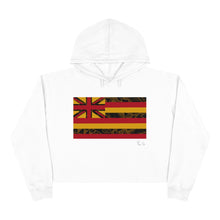 Load image into Gallery viewer, Kanaka Kollection Tribal Flag Cropped Hoodie (Yellow)
