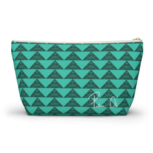Load image into Gallery viewer, ‘Io Script Accessory Pouch w T-bottom (Teal)