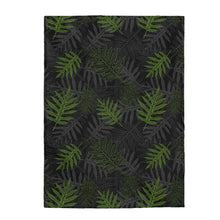 Load image into Gallery viewer, Laua’e Velveteen Plush Blanket (Green)