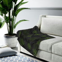 Load image into Gallery viewer, Laua’e Velveteen Plush Blanket (Green)