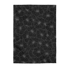 Load image into Gallery viewer, Hibiscus Velveteen Plush Blanket (Gray)