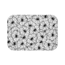 Load image into Gallery viewer, Hibiscus Bath Mat (B&W)