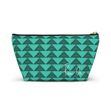 Load image into Gallery viewer, ‘Io Script Accessory Pouch w T-bottom (Teal)