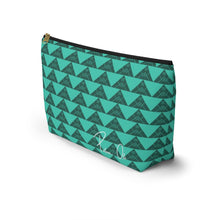 Load image into Gallery viewer, ‘Io Script Accessory Pouch w T-bottom (Teal)
