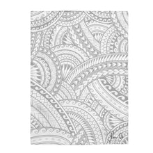 Load image into Gallery viewer, Tribal Velveteen Plush Blanket (White)