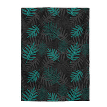 Load image into Gallery viewer, Laua’e Velveteen Plush Blanket (Teal)