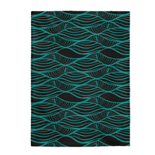 Load image into Gallery viewer, NALU Velveteen Plush Blanket (Black & Teal)