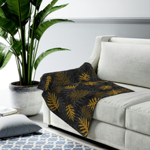 Load image into Gallery viewer, Laua’e Velveteen Plush Blanket (Yellow)