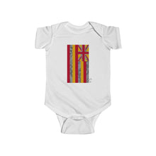 Load image into Gallery viewer, Kanaka Kollection Tribal Flag Infant Fine Jersey Bodysuit (Y&amp;G)
