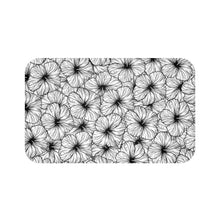 Load image into Gallery viewer, Hibiscus Bath Mat (B&W)