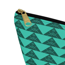 Load image into Gallery viewer, ‘Io Script Accessory Pouch w T-bottom (Teal)