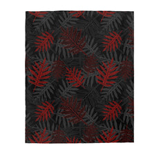 Load image into Gallery viewer, Laua’e Velveteen Plush Blanket (Red)