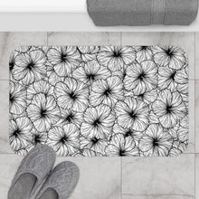 Load image into Gallery viewer, Hibiscus Bath Mat (B&W)