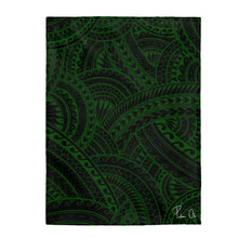 Load image into Gallery viewer, Tribal Velveteen Plush Blanket (Green)