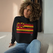 Load image into Gallery viewer, Kanaka Kollection Tribal Flag Cropped Hoodie (Yellow)