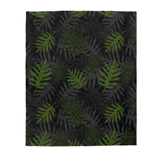 Load image into Gallery viewer, Laua’e Velveteen Plush Blanket (Green)