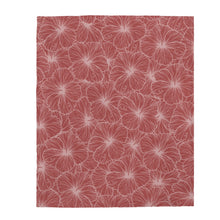 Load image into Gallery viewer, Hibiscus Velveteen Plush Blanket (Light Pink)