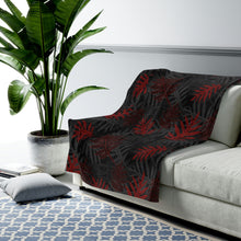 Load image into Gallery viewer, Laua’e Velveteen Plush Blanket (Red)