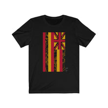 Load image into Gallery viewer, Kanaka Kollection Tribal Flag Unisex Jersey Short Sleeve Tee (Yellow)
