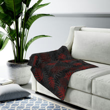 Load image into Gallery viewer, Laua’e Velveteen Plush Blanket (Red)