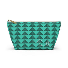 Load image into Gallery viewer, ‘Io Script Accessory Pouch w T-bottom (Teal)
