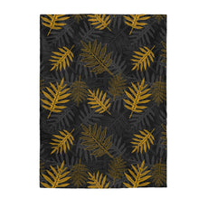 Load image into Gallery viewer, Laua’e Velveteen Plush Blanket (Yellow)