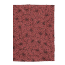 Load image into Gallery viewer, Hibiscus Velveteen Plush Blanket (Pink)