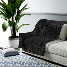 Load image into Gallery viewer, Laua’e Velveteen Plush Blanket (Gray)