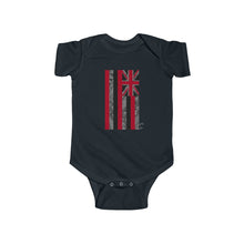 Load image into Gallery viewer, Kanaka Kollection Tribal Flag Infant Fine Jersey Bodysuit (Gray)