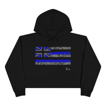 Load image into Gallery viewer, Kanaka Kollection Tribal Flag Cropped Hoodie (Royal Blue)