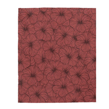 Load image into Gallery viewer, Hibiscus Velveteen Plush Blanket (Pink)