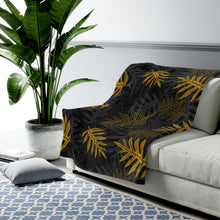 Load image into Gallery viewer, Laua’e Velveteen Plush Blanket (Yellow)
