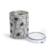 Load image into Gallery viewer, Hibiscus Tumbler Cup 10oz (B&W)