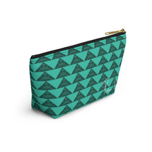 Load image into Gallery viewer, ‘Io Script Accessory Pouch w T-bottom (Teal)