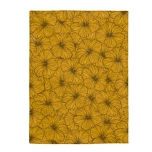 Load image into Gallery viewer, Hibiscus Velveteen Plush Blanket (Yellow)