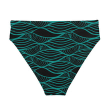 Load image into Gallery viewer, NALU high-waisted bikini bottom (Black & Teal)