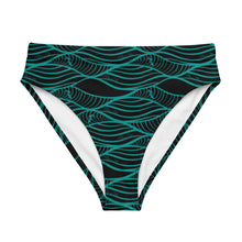 Load image into Gallery viewer, NALU high-waisted bikini bottom (Black & Teal)