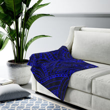 Load image into Gallery viewer, Tribal Velveteen Plush Blanket (Royal Blue)
