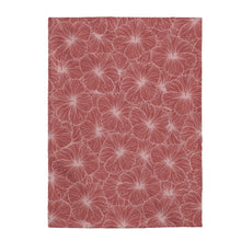 Load image into Gallery viewer, Hibiscus Velveteen Plush Blanket (Light Pink)