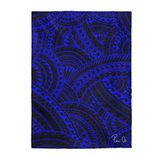 Load image into Gallery viewer, Tribal Velveteen Plush Blanket (Royal Blue)