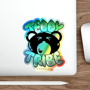 Teddy Tribe Holographic Die-cut Sticker 6”x6”
